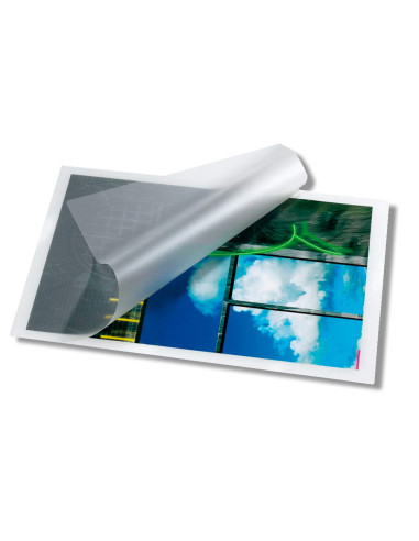 Bolsa de plastificar q-connect 303 x 216 mm 125 mc din a4 autoadhesivas caja de 25 unidades