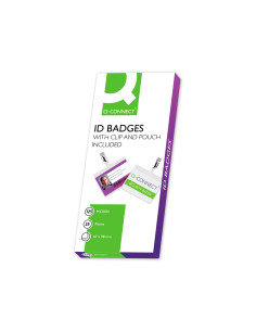 Bolsa de plastificar q-connect 67x98 mm 125 mc con clip para tarjetas de visita caja de 25 unidades 2