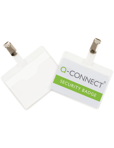 Bolsa de plastificar q-connect 67x98 mm 125 mc con clip para tarjetas de visita caja de 25 unidades