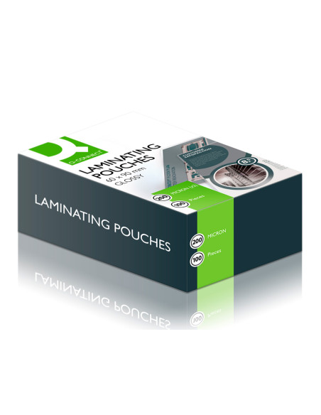Bolsa de plastificar q-connect 90 x 60 mm 200 mc carnet de nif caja de 100 unidades