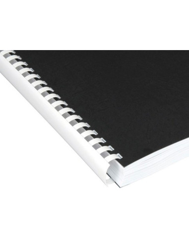 Canutillo q-connect redondo 14 mm plastico blanco capacidad 130 hojas caja de 100 unidades