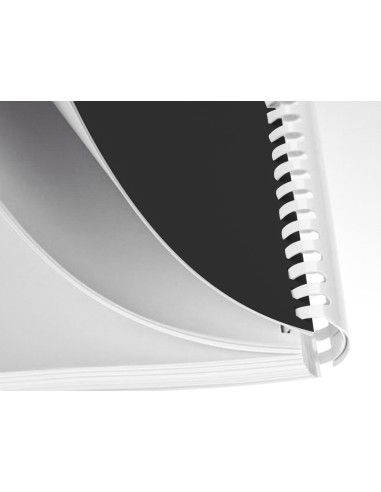 Canutillo q-connect redondo 25 mm plastico blanco capacidad 225 hojas caja de 50 unidades