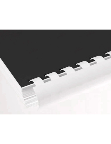 Canutillo q-connect redondo 25 mm plastico blanco capacidad 225 hojas caja de 50 unidades