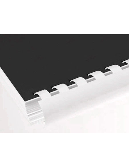 Canutillo q-connect redondo 25 mm plastico blanco capacidad 225 hojas caja de 50 unidades