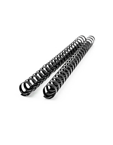 Canutillo q-connect redondo 8 mm plastico negro capacidad 40 hojas caja de 100 unidades