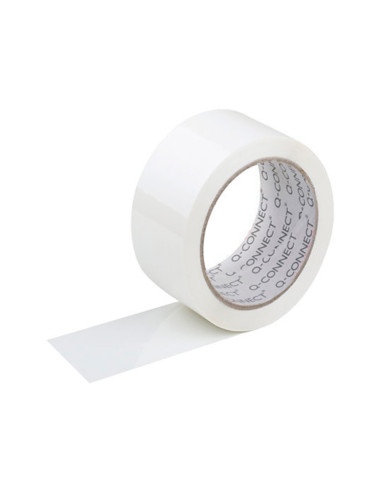 Cinta adhesiva q-connect polipropileno blanca 66 mt x 75 mm para embalaje