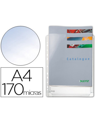 Funda multitaladro esselte din a4 pvc 170 mc con fuelle capacidad 200 hojas pack de 5 unidades