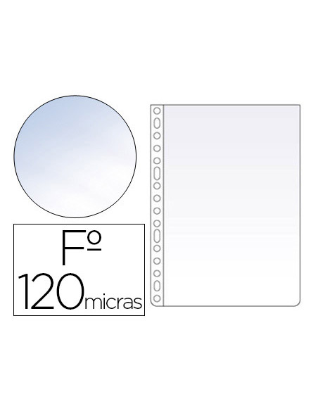 Funda multitaladro esselte folio polipropileno 120 mc cristal caja de 100 unidades