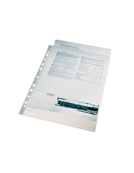 Funda multitaladro esselte folio polipropileno 120 mc cristal caja de 100 unidades