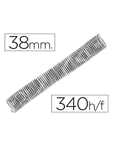 Espiral metalico q-connect 64 5:1 38mm 1,2mm caja de 25 unidades