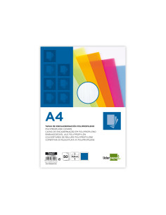 Tapa encuadernacion liderpapel polipropileno ondulado a4 0.8 mm azul paquete de 50 unidades 2