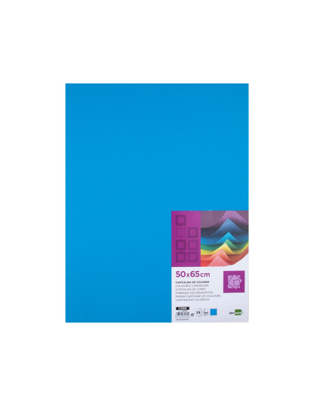 Cartulina liderpapel 50x65 cm 240g/m2 azul turquesa paquete de 25 hojas