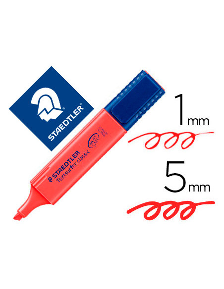 Rotulador staedtler textsurfer classic 364 fluorescente rojo