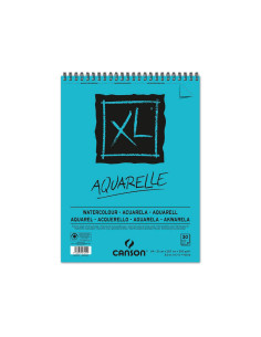 Bloc dibujo acuarela canson xl aquarelle grano fino din a4 microperforado espiral 21x29,7 cm 30 hojas 300 gr/m2 2