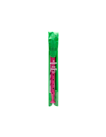 Flauta hohner 9508 color rosa funda verde y transparente