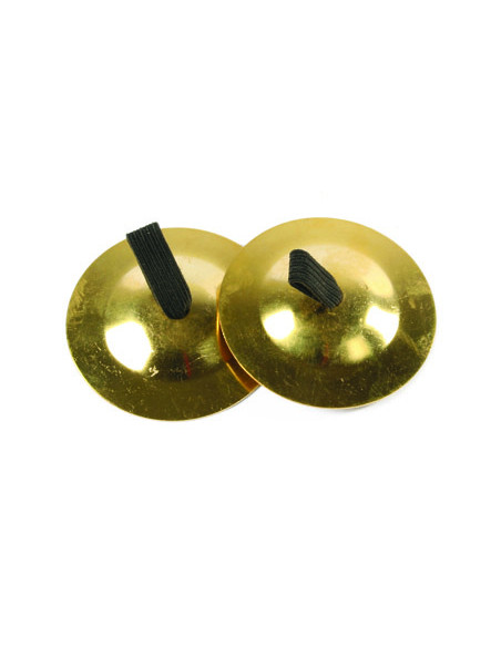 Crotalo amaya de cobre con agarre de tela set de 2 unidades diametro 6 cm