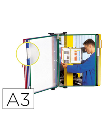 Clasificador de pared metal con 10 fundas tamaño a3 colores surtidos