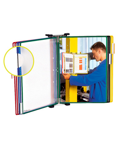 Clasificador de pared metal con 10 fundas tamaño a3 colores surtidos