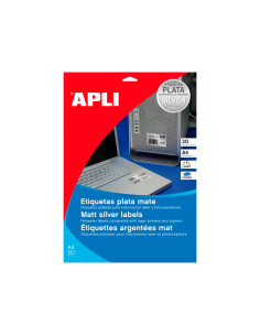 Etiqueta adhesiva apli 10071 metalizada tamaño 210x297 mm para fotocopiadora laser caja 20 hojas 2