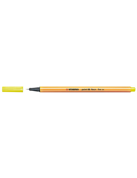 Rotulador stabilo punta de fib ra point 88 amarillo neon punta fina 0,4mm