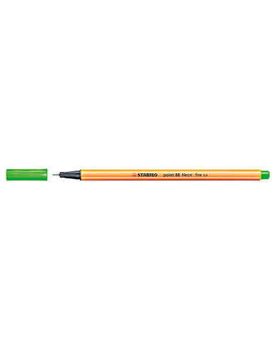 Rotulador stabilo punta de fib ra point 88 verde neon punta fina 0,4mm