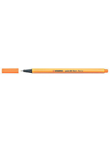 Rotulador stabilo punta de fib ra point 88 naranja neon punta fina 0,4mm