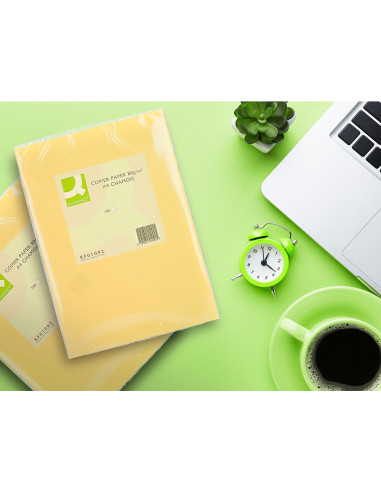 Papel color q-connect din a4 80gr champagne paquete de 500 hojas