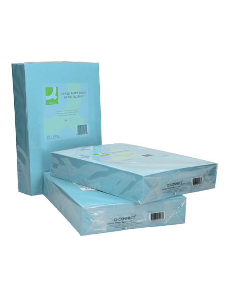 Papel color q-connect din a3 80gr celeste paquete de 500 hojas