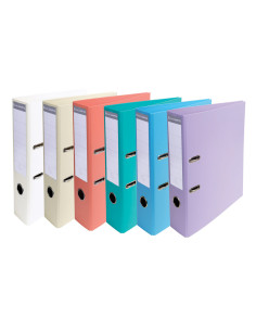 Archivador de palanca exacompta carton forrado pvc din a4 colores pasteles surtidos lomo 70 mm con 2