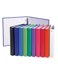Carpeta de 4 anillas 30mm redondas exacompta a4 carton forrado colores surtidos 2