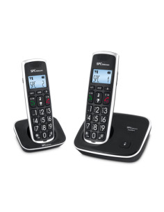 Telefono inalambrico spc duo telecom 7609-n color negro identificador de llamadas agenda pantalla
