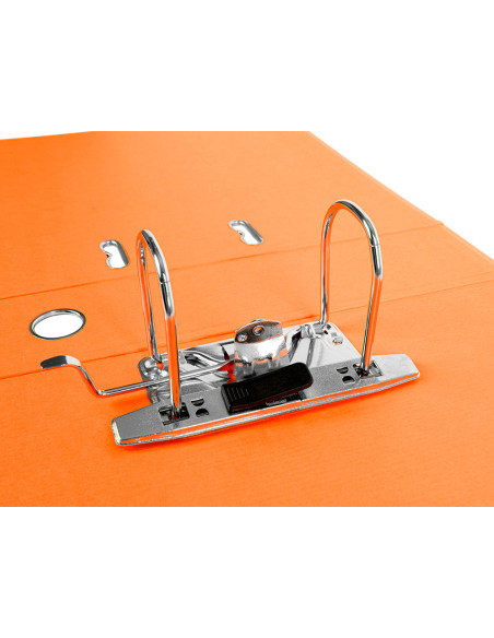Archivador de palanca liderpapel a4 documenta forrado pvc con rado lomo 75mmnaranja compresor metalico