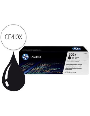 Toner hp 305x laserjet pro 300/ 400 ce410x negro 4000 pag