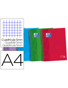 Bloc espiral oxford tapa extradura optik paper microperdin a4 120 h 50% hojas gratis cuadros 5 mm con 3 separadores