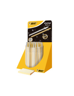Boligrafo bic cristal linea celebration dorado y plateado expositor de 40 unidades surtidas 2