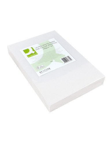 Papel fotocopiadora q-connect ultra white din a4 160 gramos paquete de 250 hojas
