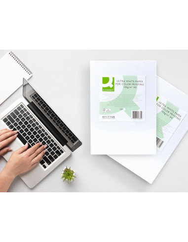 Papel fotocopiadora q-connect ultra white din a4 160 gramos paquete de 250 hojas