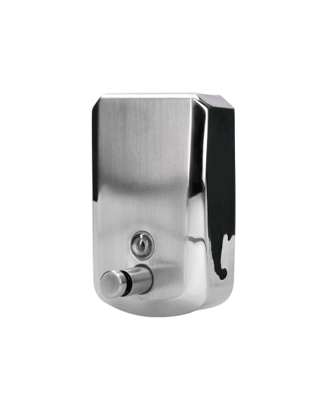 Dispensador manual q-connect de jabon 800 ml acero inoxidable 115x56x179mm