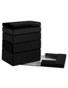 Carpeta proyectos pardo folio lomo 70 mm carton forrado negro con broche 2