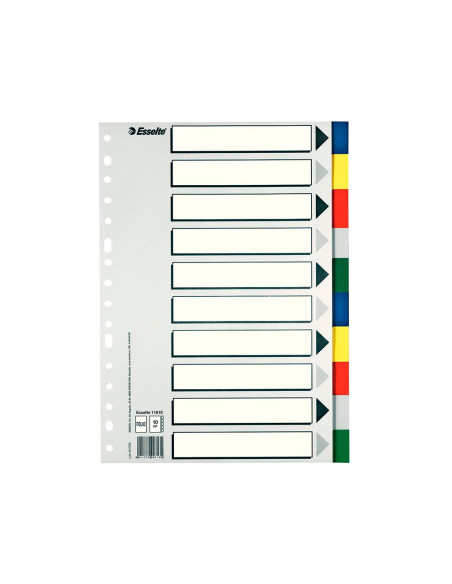 Separador esselte plastico juego de 10 separadores din a4 con 5 colores multitaladro