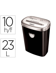 Destructora de documentos fellowes 53c capacidad de corte 10 hojas destruye grapasclips tarjetas y cd 23 litros
