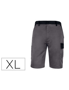 Pantalon de trabajo deltaplus bermuda cintura ajustable 5 bolsillos color gris talla xl