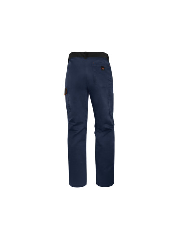 Pantalon de trabajo deltaplus cintura ajustable 5 bolsillos color azul naranja talla xxl