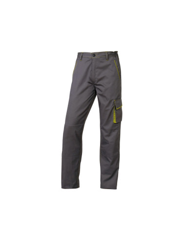 Pantalon de trabajo deltaplus cintura ajustable 5 bolsillos color gris verde talla s