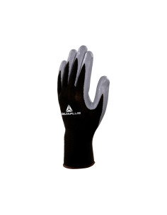 Guantes deltaplus de punto poliester palma de nitrilo especial para mecanica grasas aceites negro-gris talla 8 2