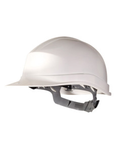 Casco de proteccion deltaplus polietileno especial para obra y trabajos electricos de baja tension color blanco