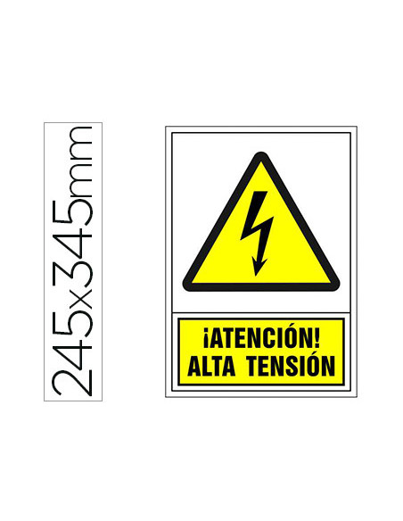 Pictograma syssa señal de advertencia atencion! alta tension en pvc 245x345 mm