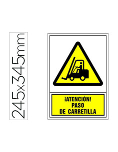 Pictograma syssa señal de advertencia atencion! paso de carretilla en pvc 245x345 mm