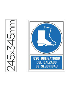 Pictograma syssa señal de obligacion uso obligatorio del calzado de seguridad en pvc 245x345 mm