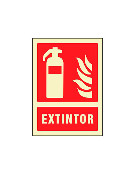 Pictograma syssa señal de extintor en pvc fotoluminiscente 210x297 mm